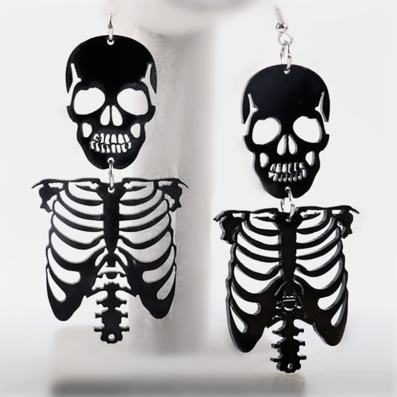 1 Pair Punk Skull Arylic Earrings display picture 1