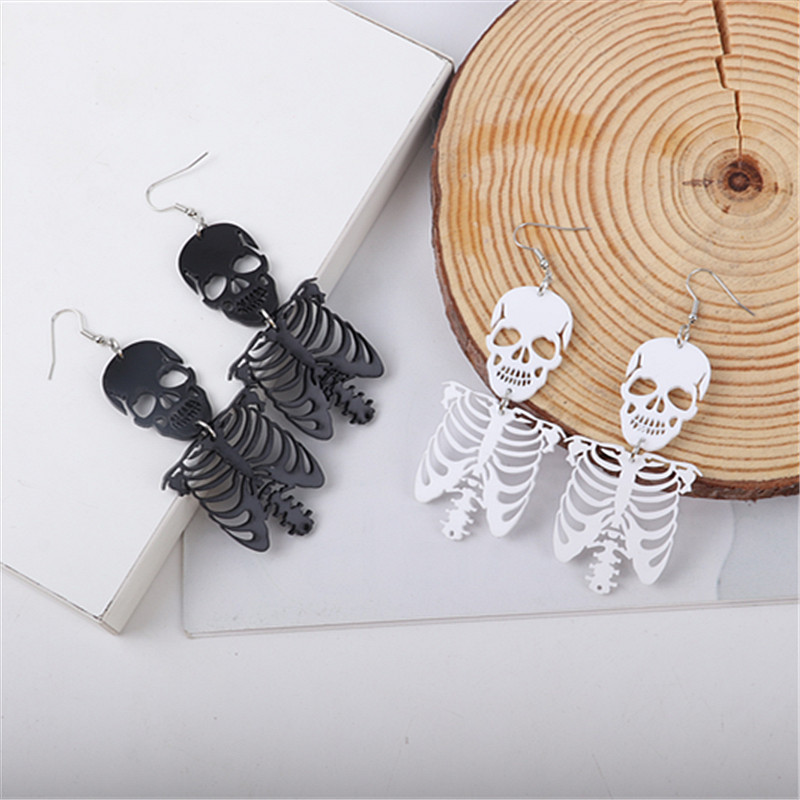 1 Pair Punk Skull Arylic Earrings display picture 3