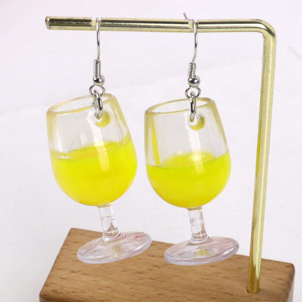 1 Pair Vacation Wine Glass Arylic Drop Earrings display picture 1