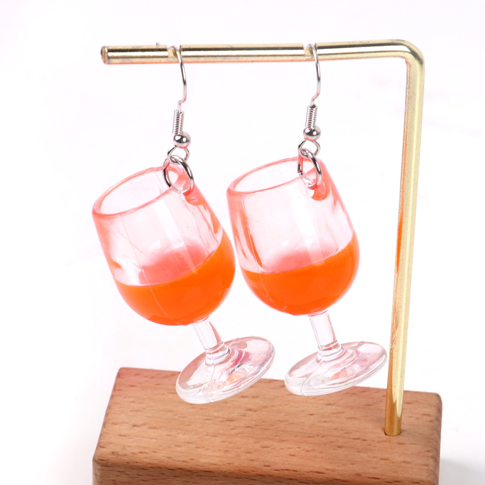 1 Pair Vacation Wine Glass Arylic Drop Earrings display picture 5