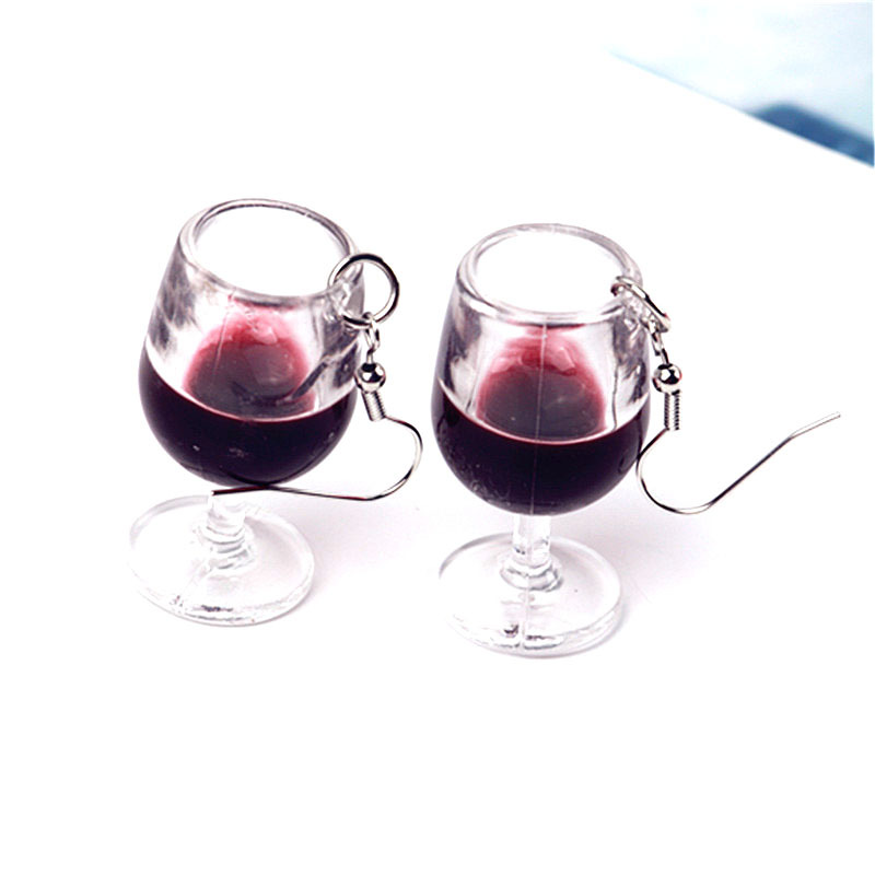 1 Pair Vacation Wine Glass Arylic Drop Earrings display picture 6