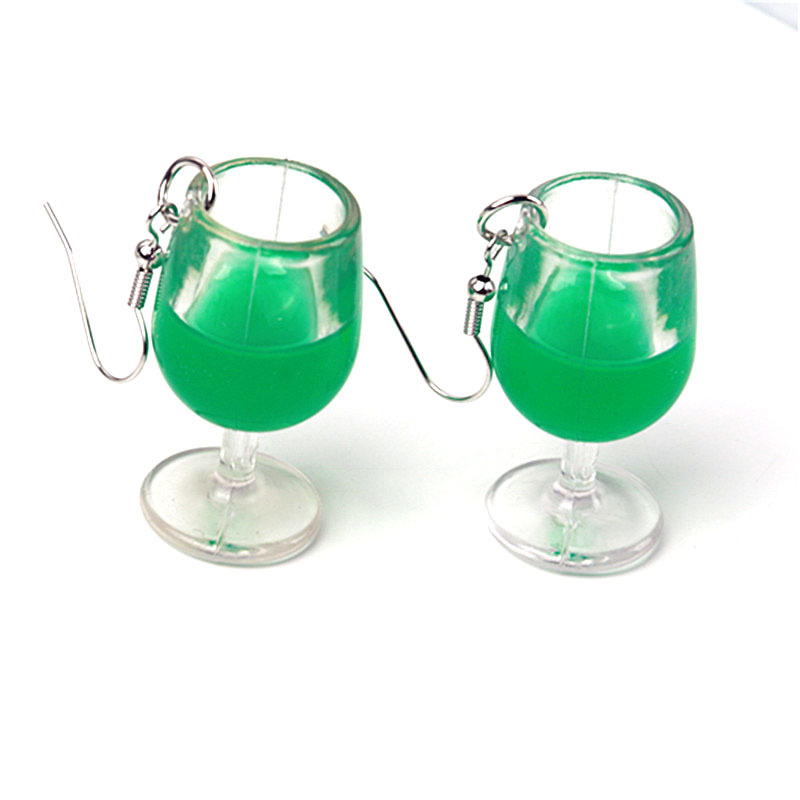 1 Pair Vacation Wine Glass Arylic Drop Earrings display picture 7