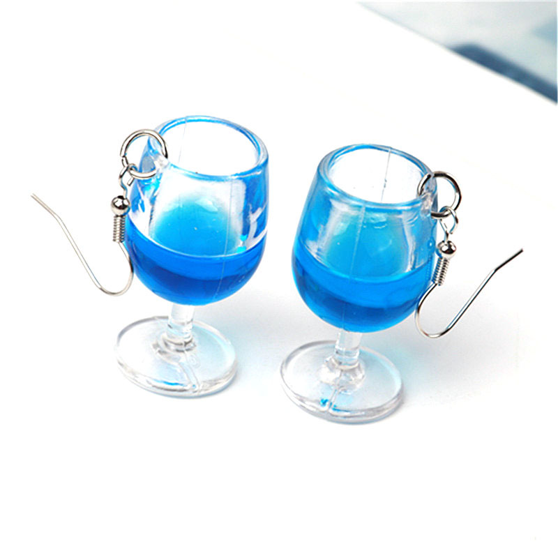 1 Pair Vacation Wine Glass Arylic Drop Earrings display picture 8