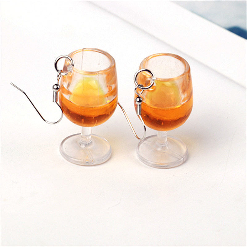 1 Pair Vacation Wine Glass Arylic Drop Earrings display picture 9