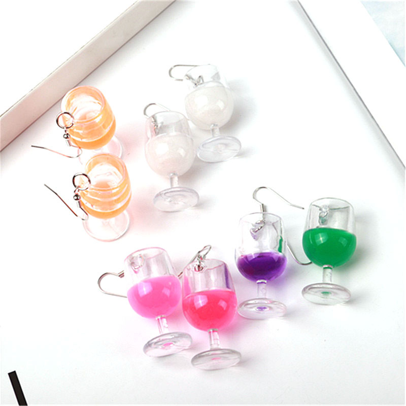 1 Pair Vacation Wine Glass Arylic Drop Earrings display picture 10