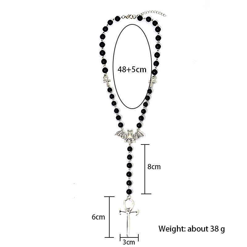 Wholesale Jewelry Classical Cross Alloy Ancient Silver-plated Long Necklace display picture 2