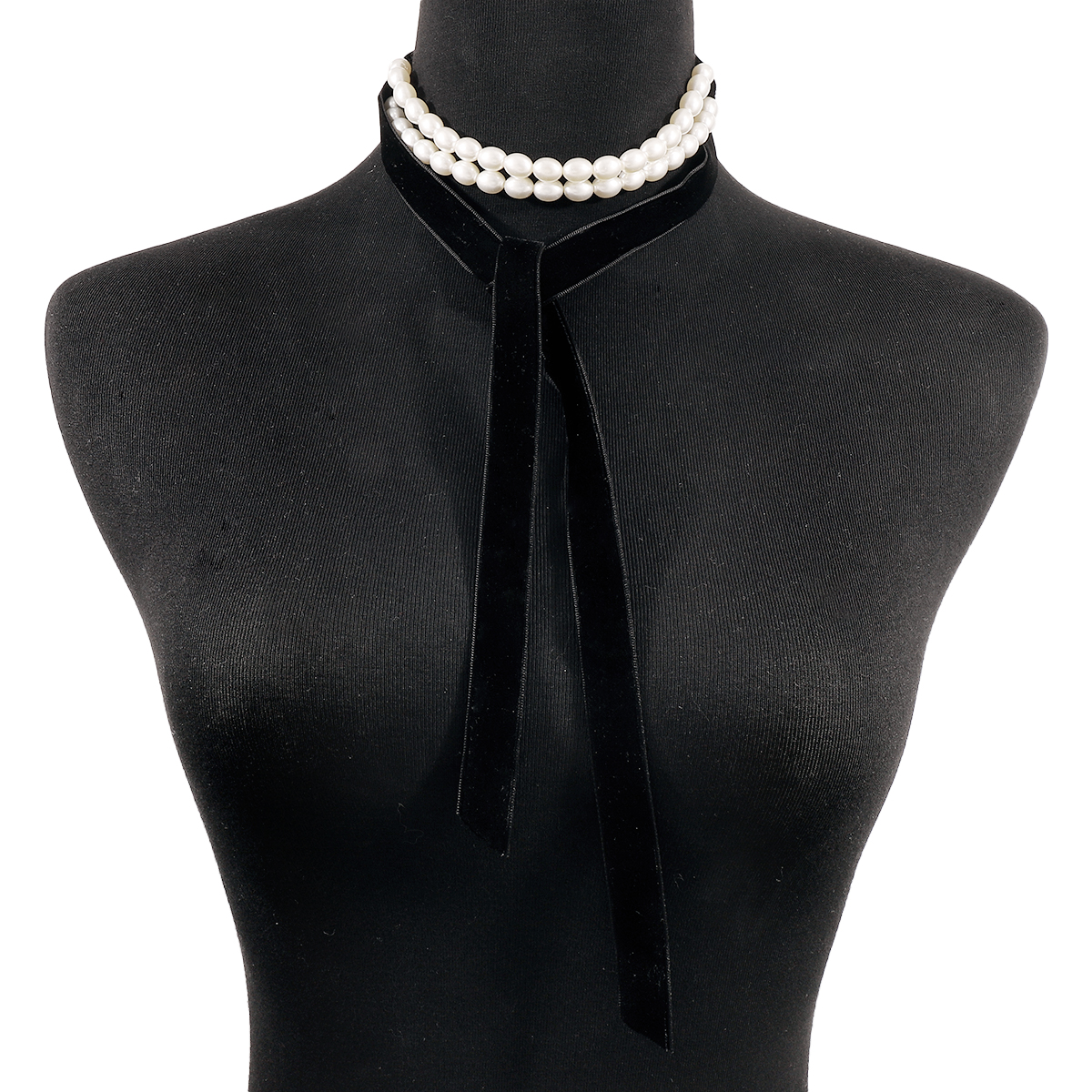 Elegant Vintage-stil Luxuriös Farbblock Imitationsperle Beflockung Perlen Handgemacht Riemen Frau Halsband display picture 3