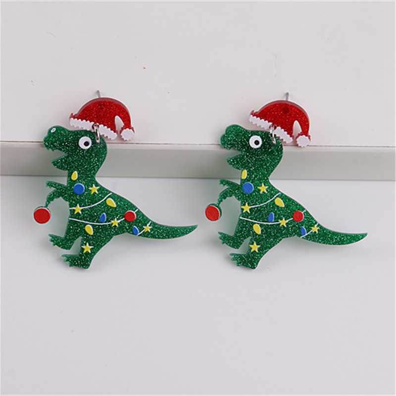 1 Pair Cute Letter Dinosaur Arylic Drop Earrings display picture 2