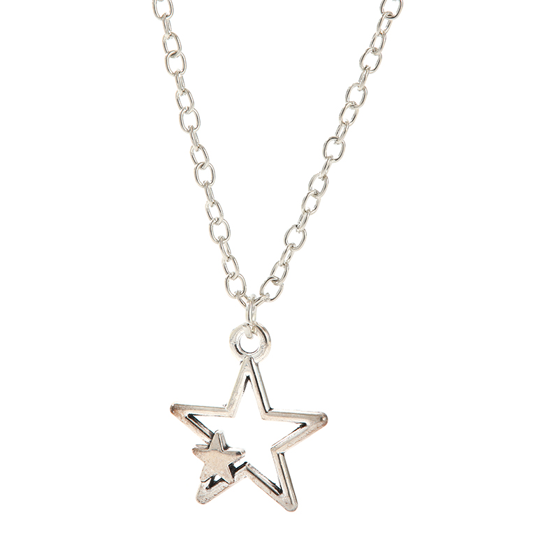 Wholesale Jewelry Simple Style Pentagram Alloy Iron Alloy Pendant Necklace display picture 1