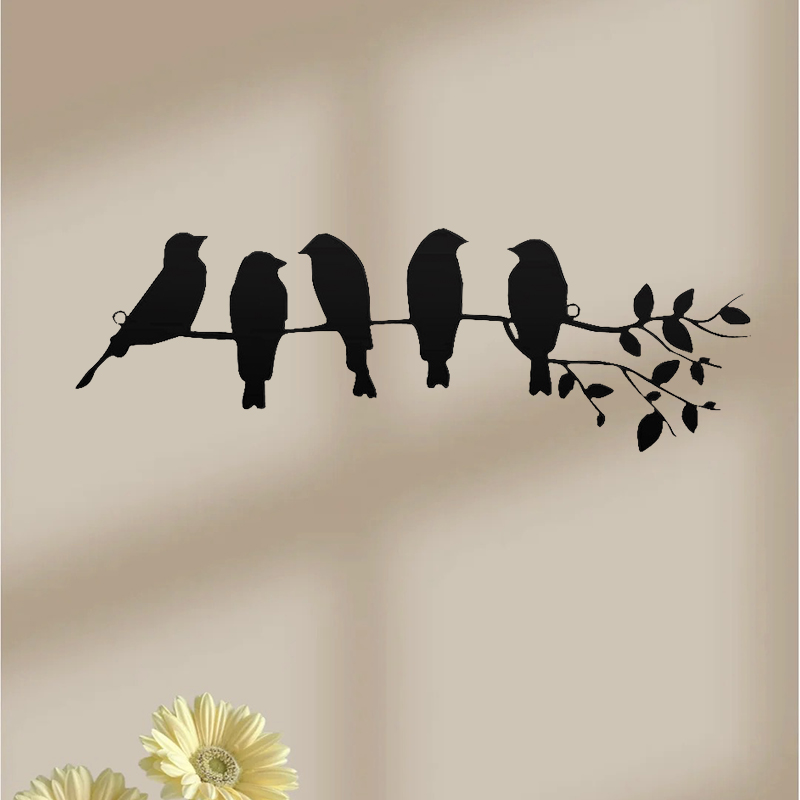 Pastoral Branches Bird Iron Wall Sticker Artificial Decorations display picture 2