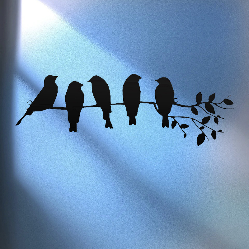 Pastoral Branches Bird Iron Wall Sticker Artificial Decorations display picture 3