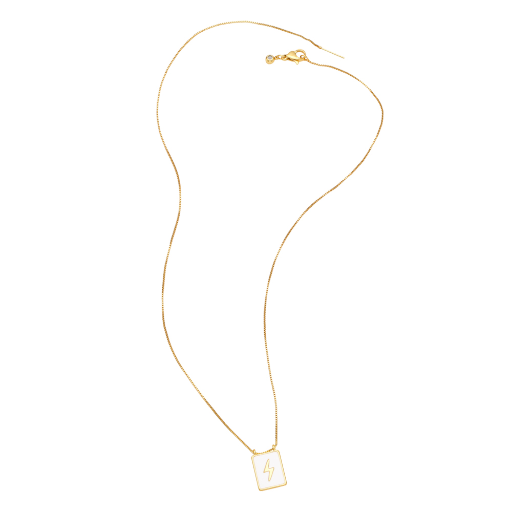 Einfacher Stil Quadrat Stern Mond Kupfer 18 Karat Vergoldet Halskette Mit Anhänger In Masse display picture 6