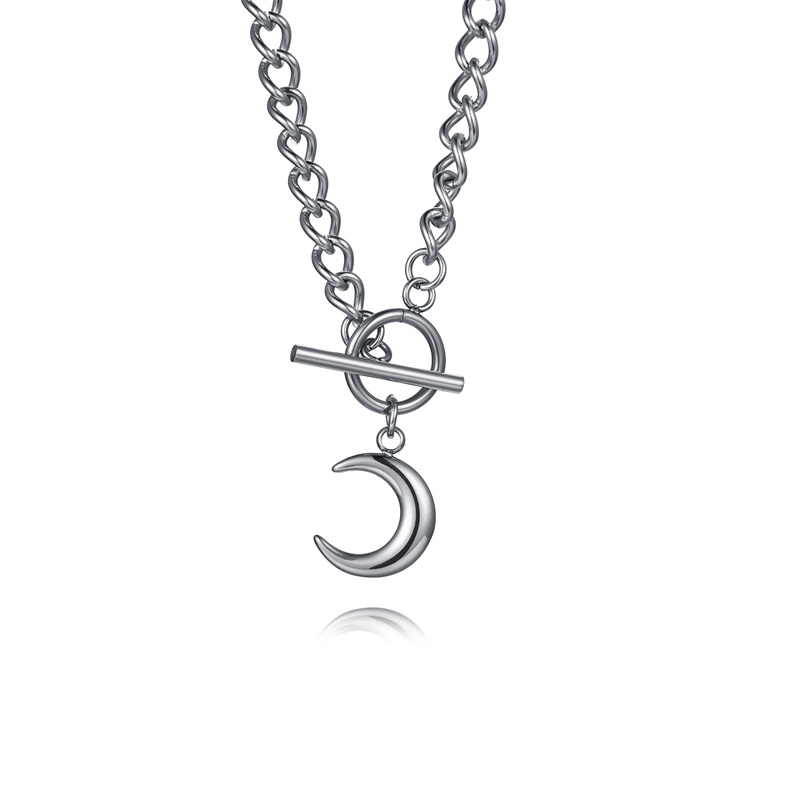 Simple Style Classic Style Moon Stainless Steel Pendant Necklace In Bulk display picture 1