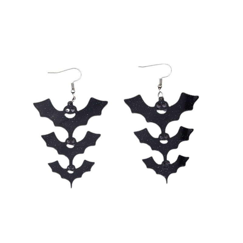 1 Pair Funny Animal Bat Stoving Varnish Arylic Alloy Drop Earrings display picture 5