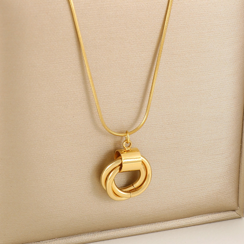 Stainless Steel 18K Gold Plated Simple Style Plating Circle Pendant Necklace display picture 1
