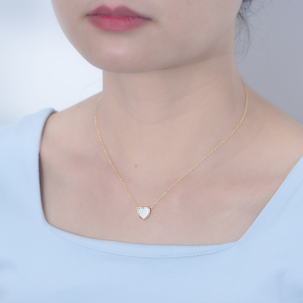 Style Ig Forme De Cœur Argent Sterling Placage Incruster Coquille Plaqué Or 14k Plaqué Rhodium Pendentif display picture 10