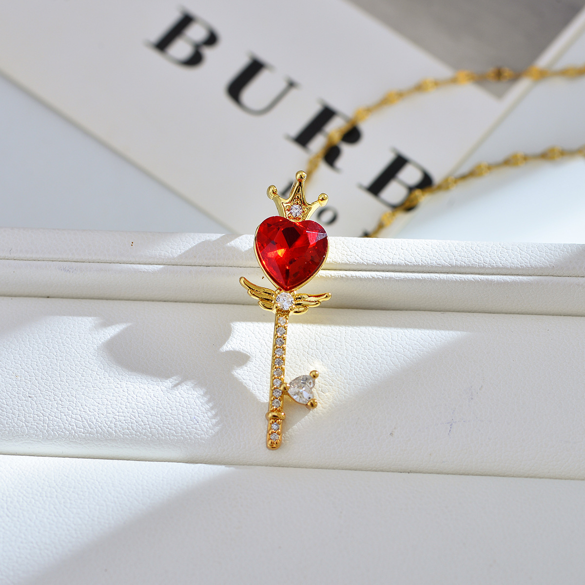 Simple Style Classic Style Heart Shape Titanium Steel Copper Zircon Pendant Necklace In Bulk display picture 7