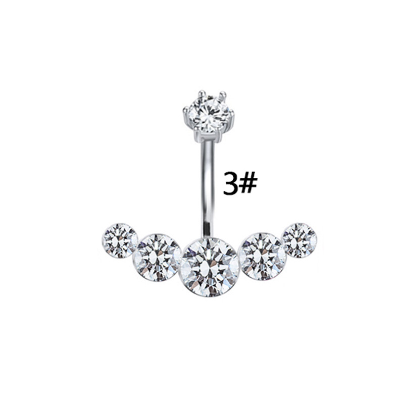 Elegant Luxurious Animal Snowflake Stainless Steel Copper Plating Hollow Out Inlay Zircon White Gold Plated Belly Ring display picture 3