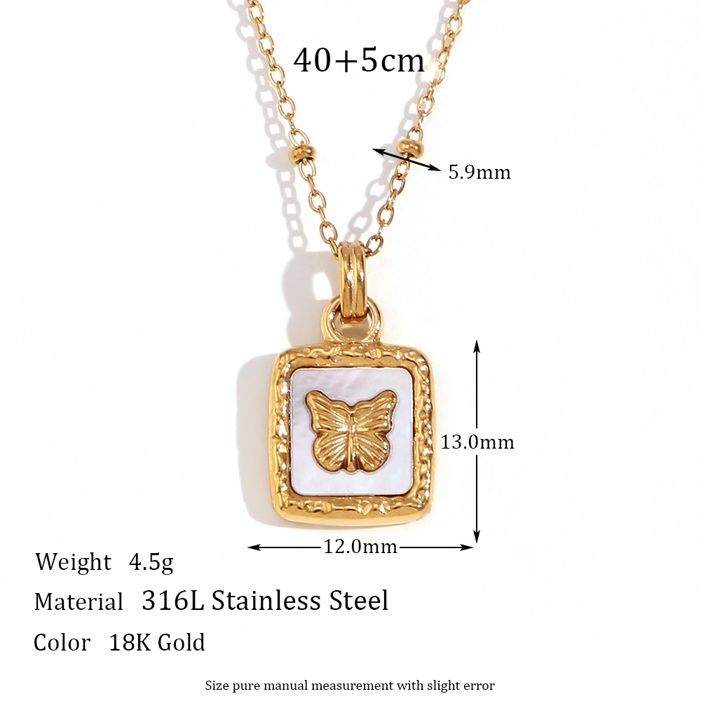 Basic Vintage Style Classic Style Butterfly Stainless Steel Plating 18k Gold Plated Pendant Necklace display picture 2