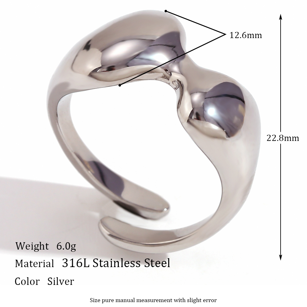 Vintage Style Simple Style Classic Style Solid Color Stainless Steel Plating 18k Gold Plated Open Rings display picture 2