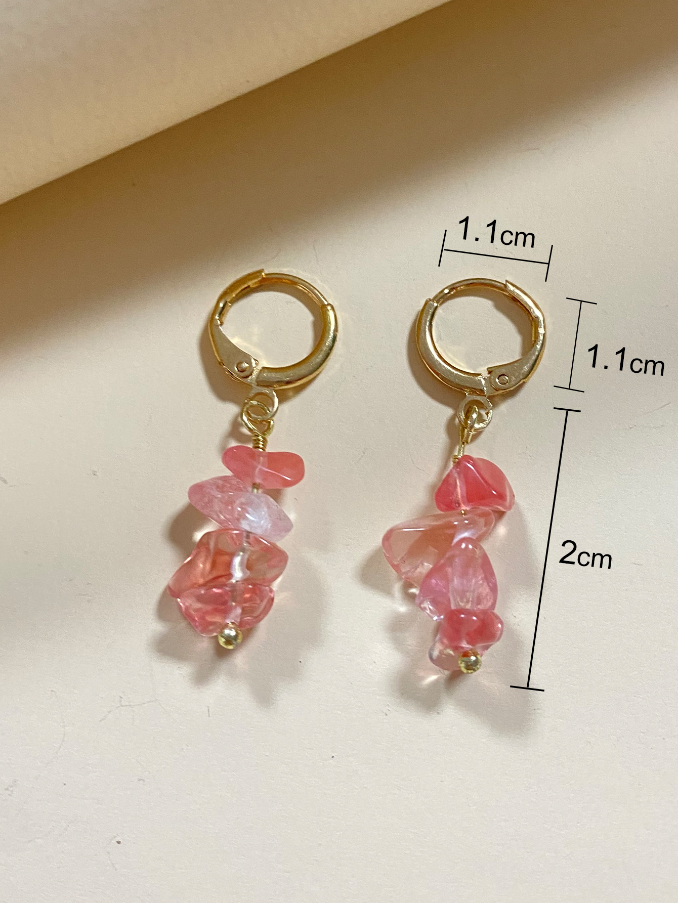 1 Piece Lady Vacation Geometric Plating Stainless Steel Natural Stone Drop Earrings display picture 4