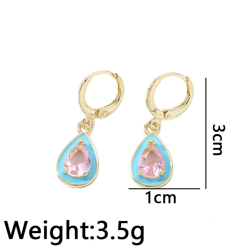 1 Pair Sweet Simple Style Water Droplets Heart Shape Plating Inlay Copper Zircon 18k Gold Plated Drop Earrings display picture 2