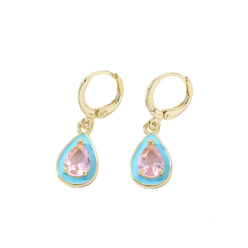 1 Pair Sweet Simple Style Water Droplets Heart Shape Plating Inlay Copper Zircon 18k Gold Plated Drop Earrings display picture 5