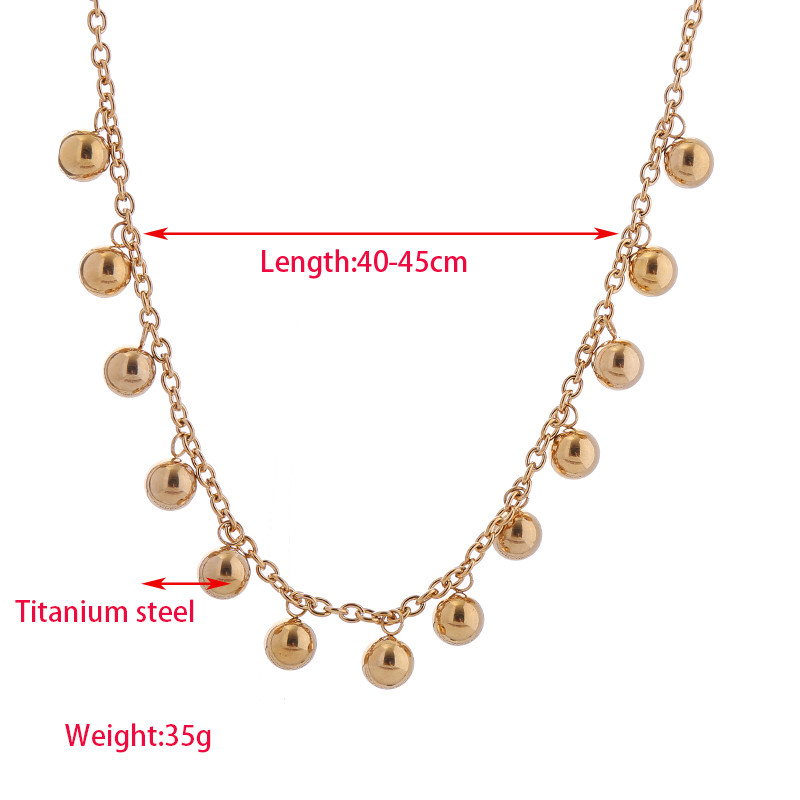 316 Stainless Steel  14K Gold Plated Retro Plating Zipper Ball Necklace display picture 1