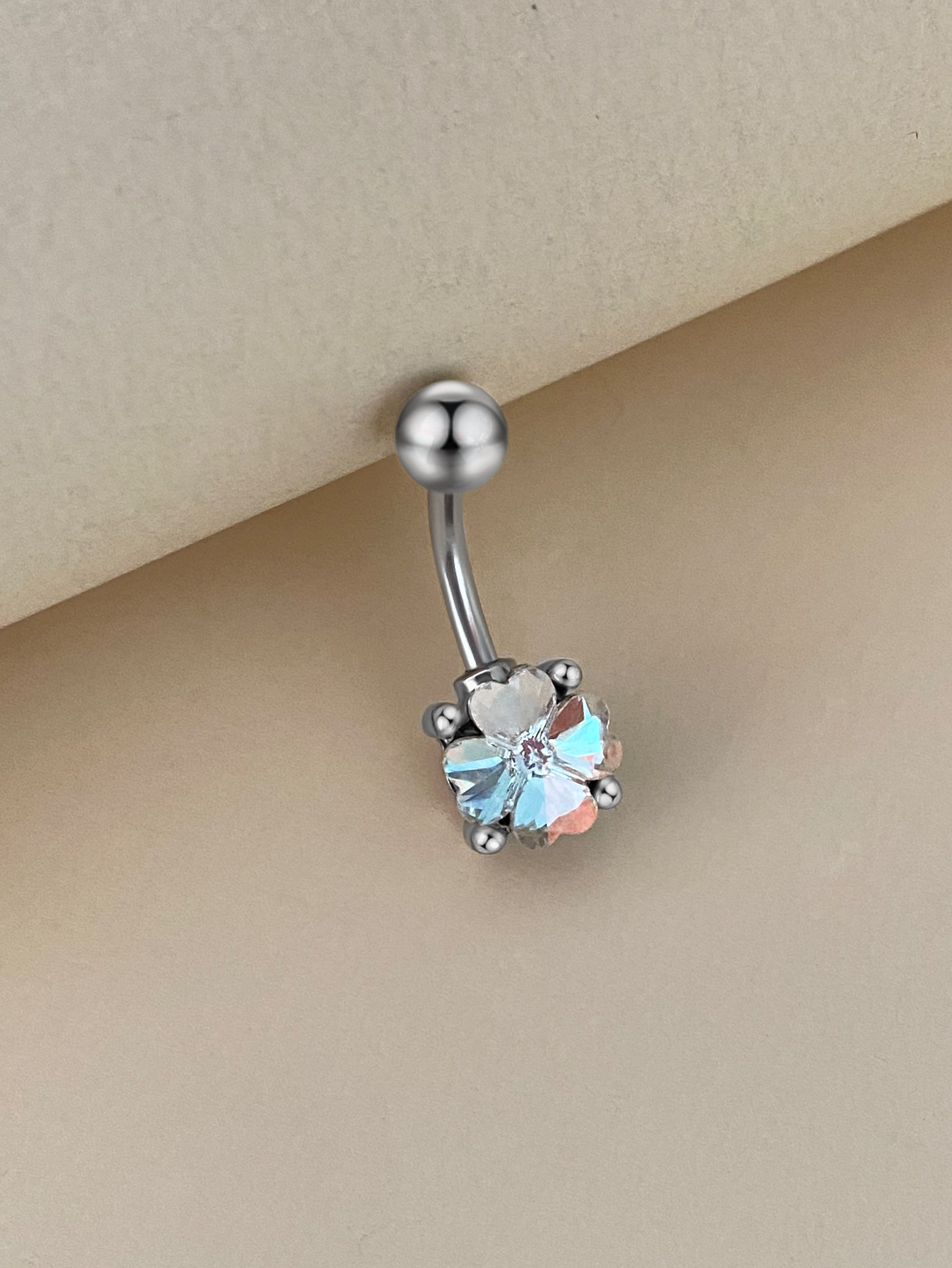Casual Cute Classic Style Four Leaf Clover Stainless Steel Alloy Copper Plating White Gold Plated Gold Plated Silver Plated Belly Ring display picture 7