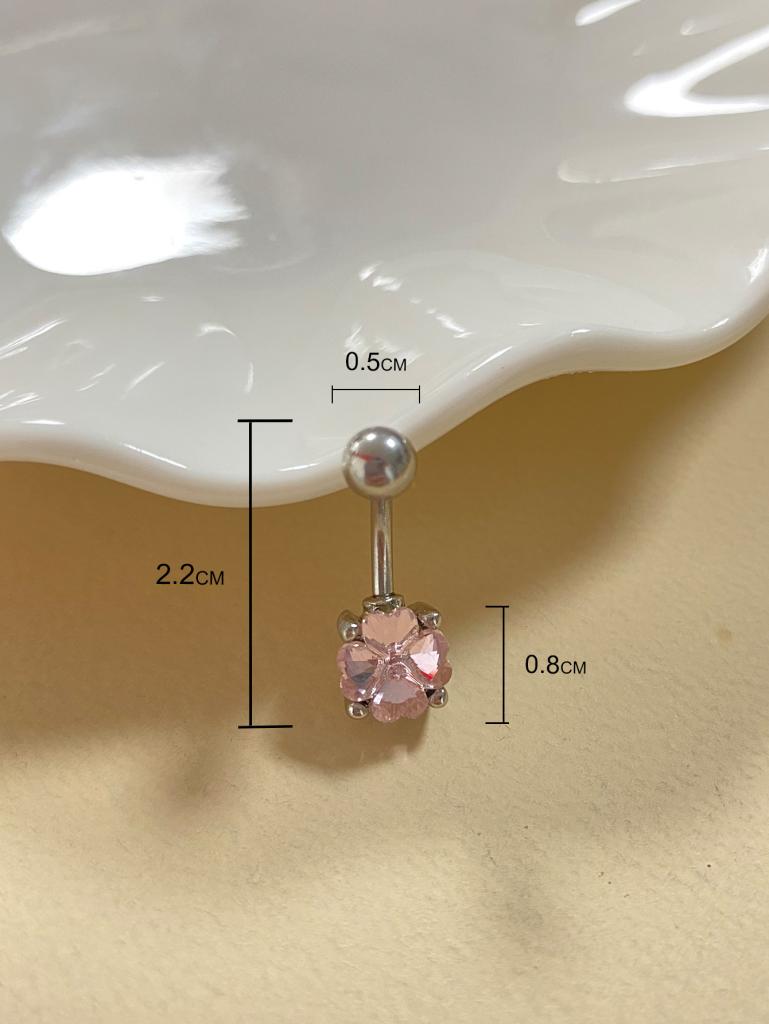 Casual Cute Classic Style Four Leaf Clover Stainless Steel Alloy Copper Plating White Gold Plated Gold Plated Silver Plated Belly Ring display picture 1