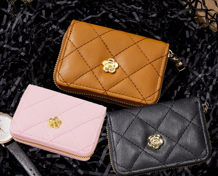 Women's Solid Color Flower Pu Leather Zipper Wallets display picture 4