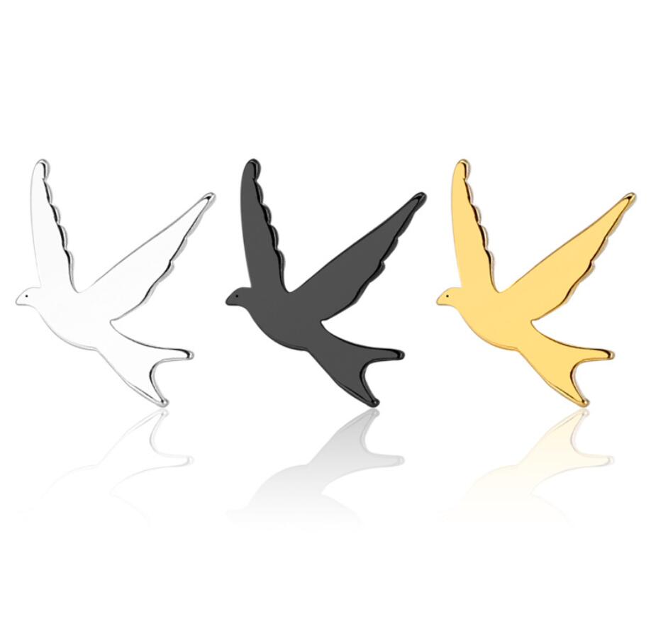 1 Pair Retro Simple Style Animal Bird Polishing Plating Stainless Steel 18k Gold Plated Ear Studs display picture 5