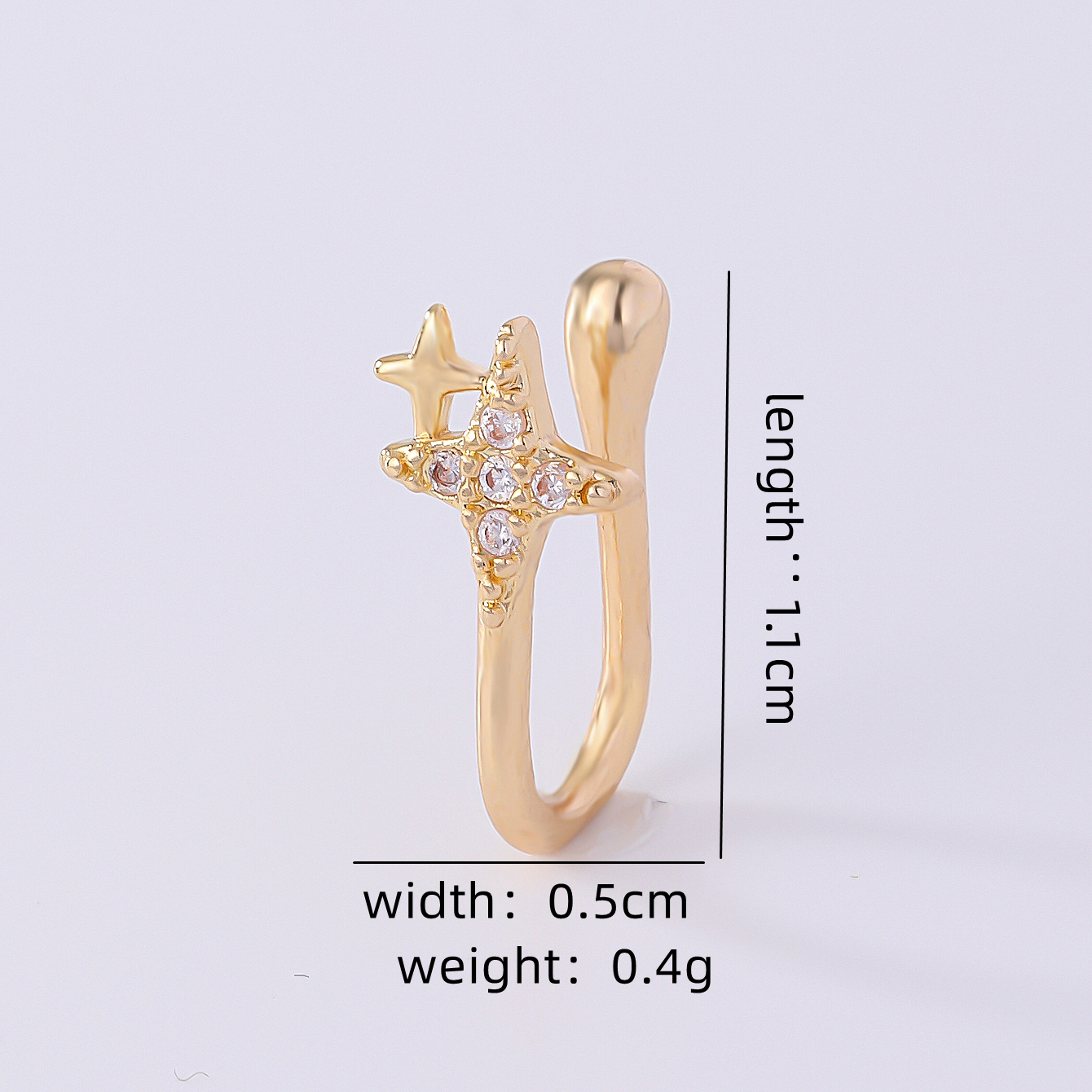 1 Piece Nose Rings & Studs Simple Style Solid Color Copper Inlay Zircon K Gold Plated display picture 4