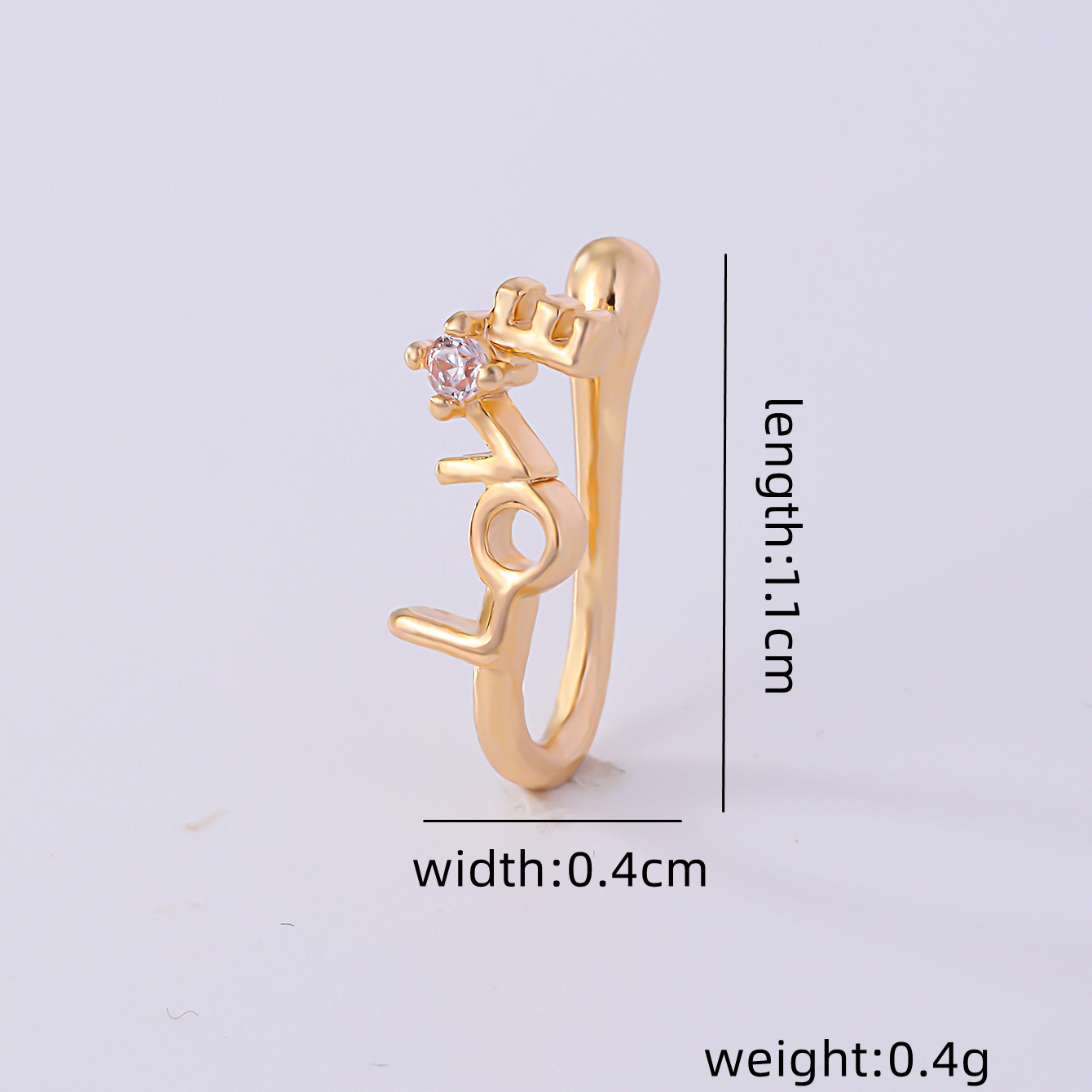 1 Piece Nose Rings & Studs Simple Style Solid Color Copper Inlay Zircon K Gold Plated display picture 5