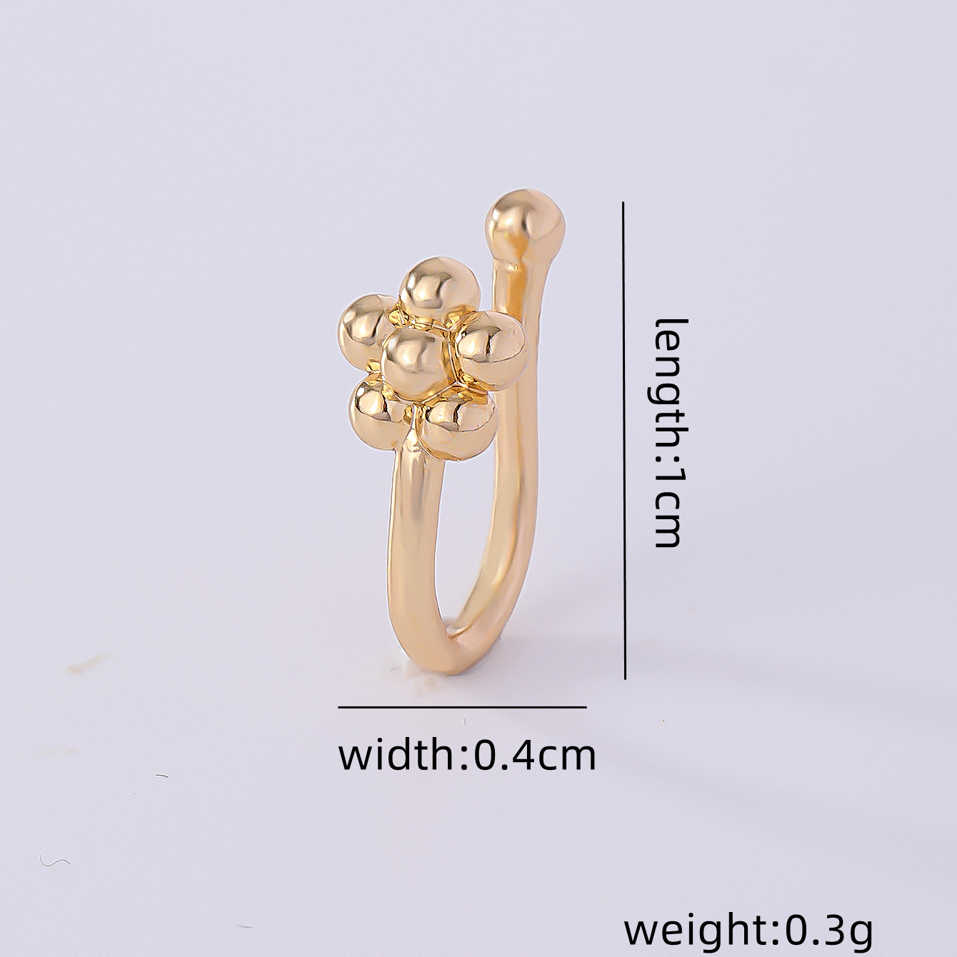 1 Piece Nose Rings & Studs Simple Style Solid Color Copper Inlay Zircon K Gold Plated display picture 7