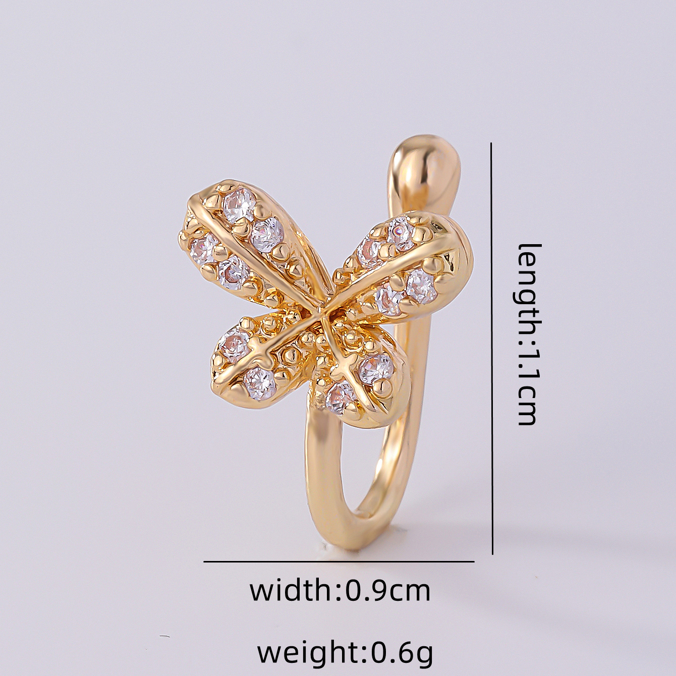 1 Piece Nose Rings & Studs Simple Style Solid Color Copper Inlay Zircon K Gold Plated display picture 6