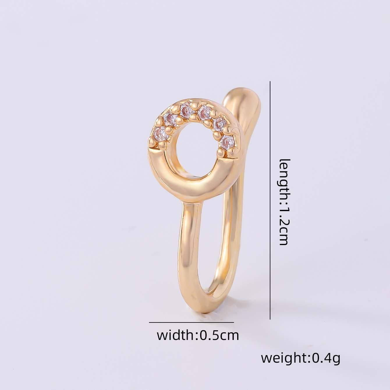 1 Piece Nose Rings & Studs Simple Style Solid Color Copper Inlay Zircon K Gold Plated display picture 36