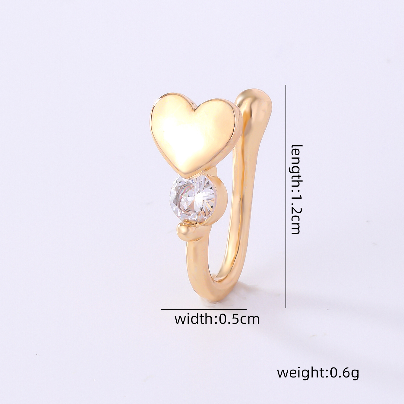 1 Piece Nose Rings & Studs Simple Style Solid Color Copper Inlay Zircon K Gold Plated display picture 19