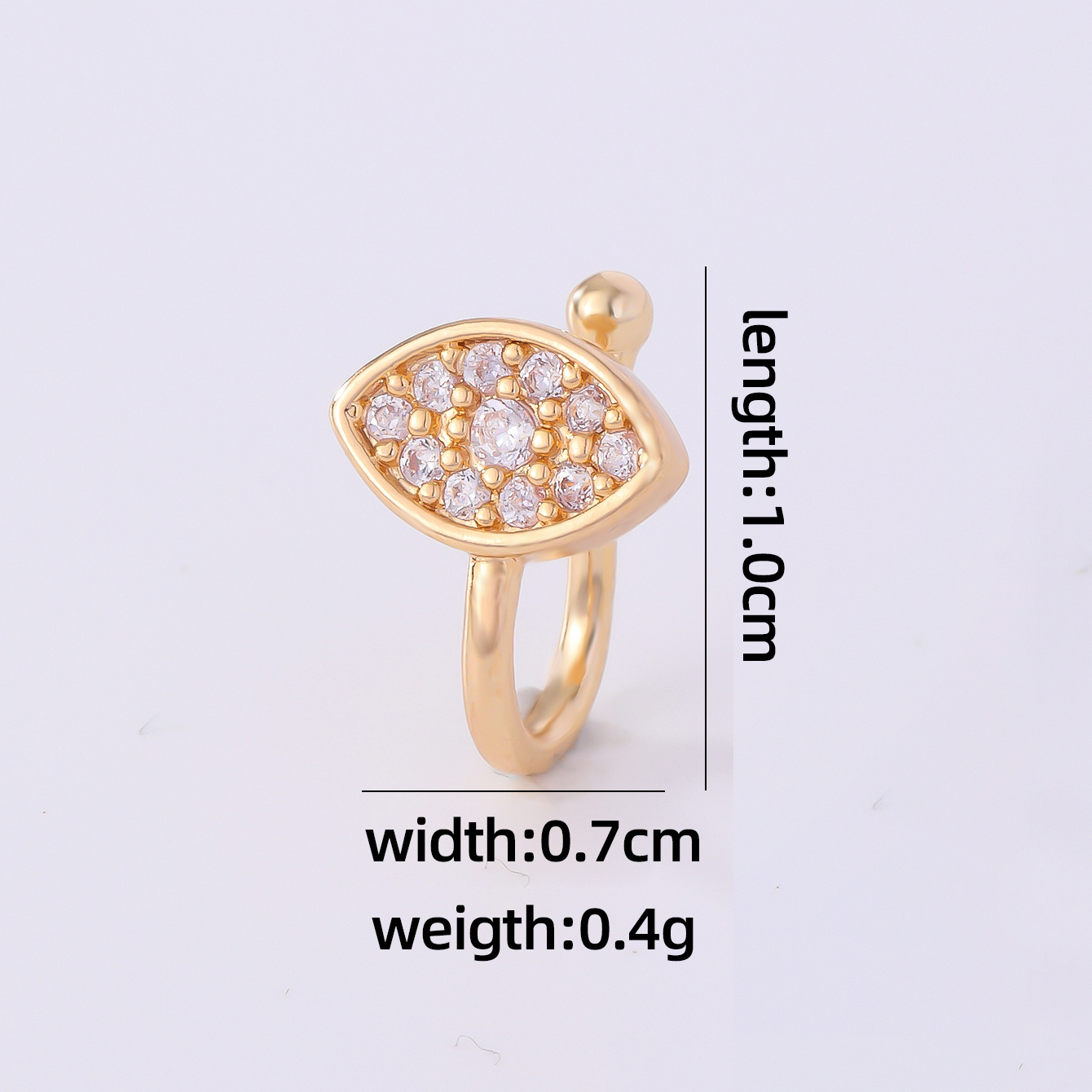 1 Piece Nose Rings & Studs Simple Style Solid Color Copper Inlay Zircon K Gold Plated display picture 20
