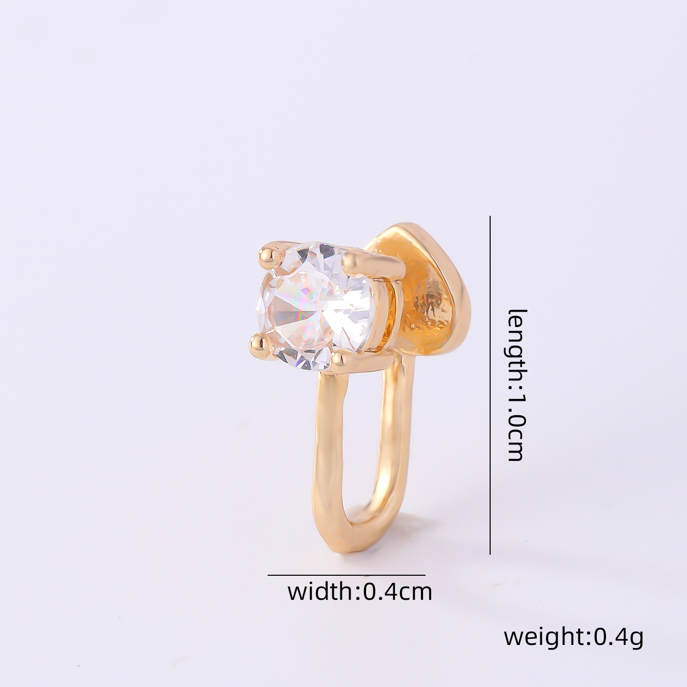 1 Piece Nose Rings & Studs Simple Style Solid Color Copper Inlay Zircon K Gold Plated display picture 22