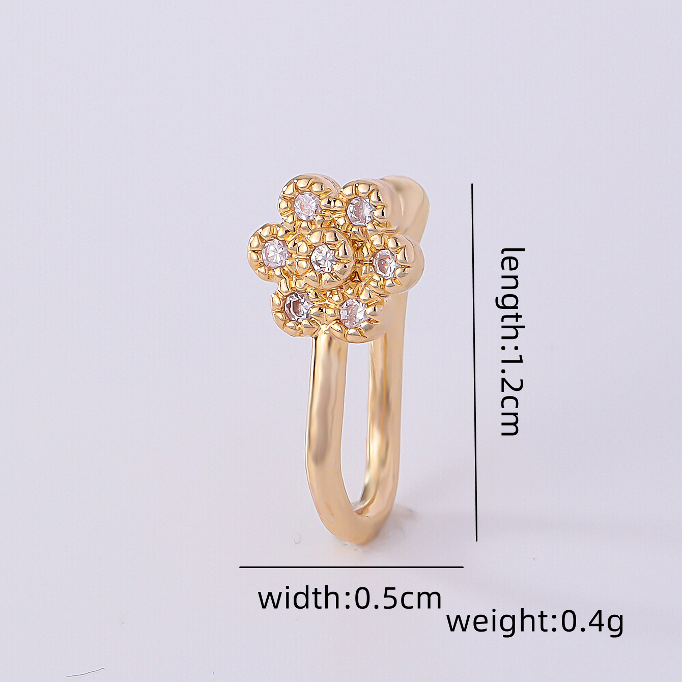 1 Piece Nose Rings & Studs Simple Style Solid Color Copper Inlay Zircon K Gold Plated display picture 30