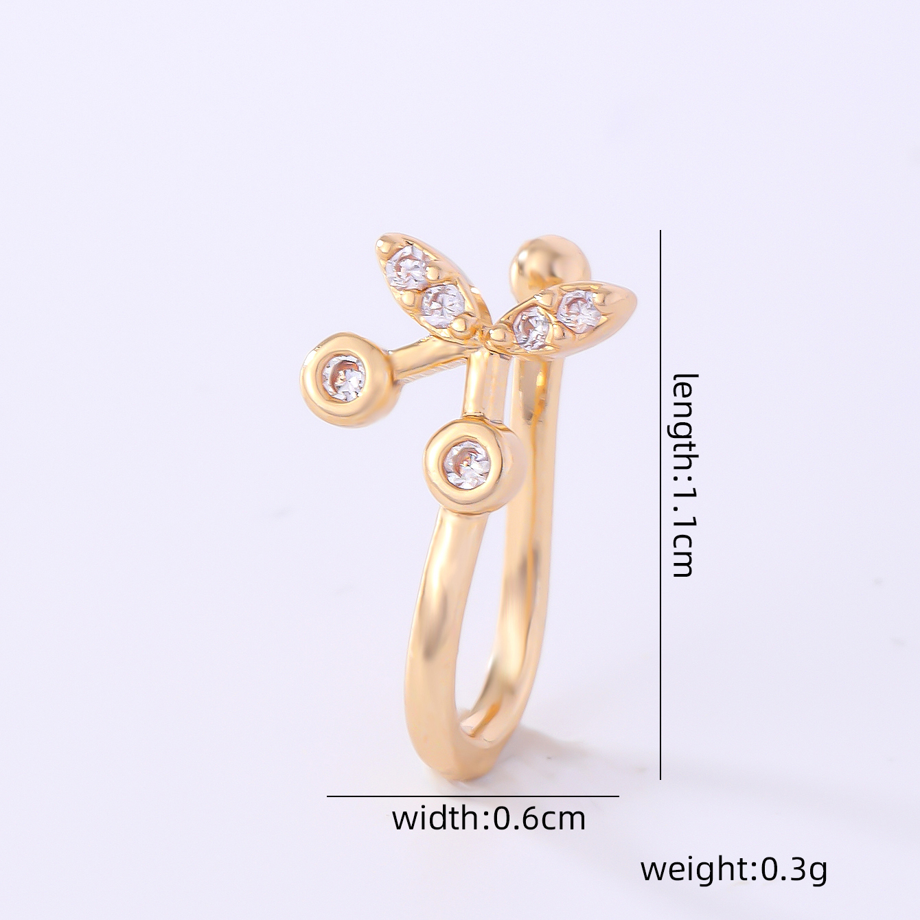 1 Piece Nose Rings & Studs Simple Style Solid Color Copper Inlay Zircon K Gold Plated display picture 59