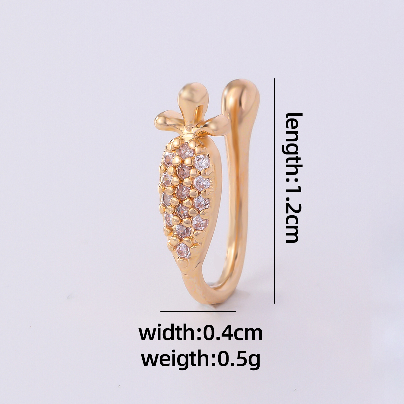 1 Piece Nose Rings & Studs Simple Style Solid Color Copper Inlay Zircon K Gold Plated display picture 23