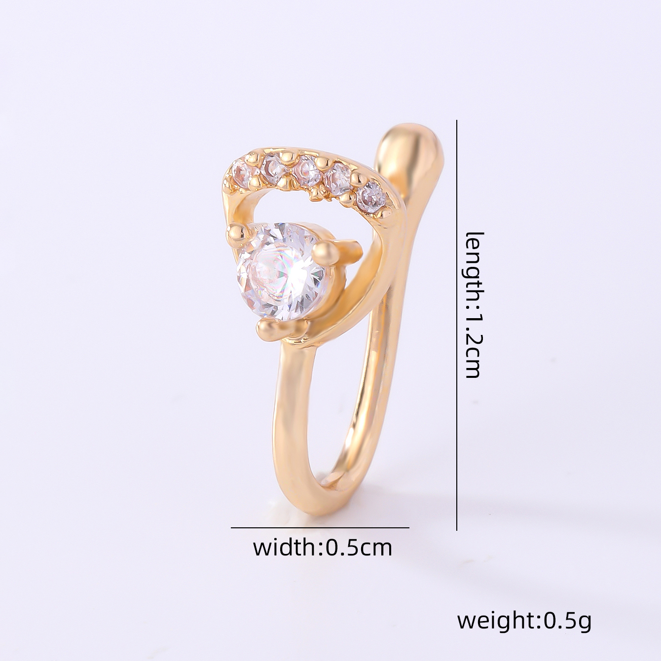 1 Piece Nose Rings & Studs Simple Style Solid Color Copper Inlay Zircon K Gold Plated display picture 43