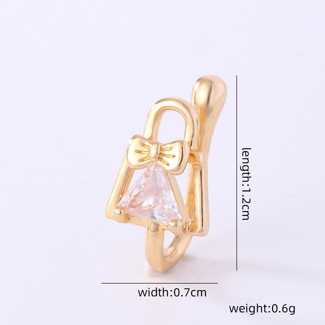 1 Piece Nose Rings & Studs Simple Style Solid Color Copper Inlay Zircon K Gold Plated display picture 31