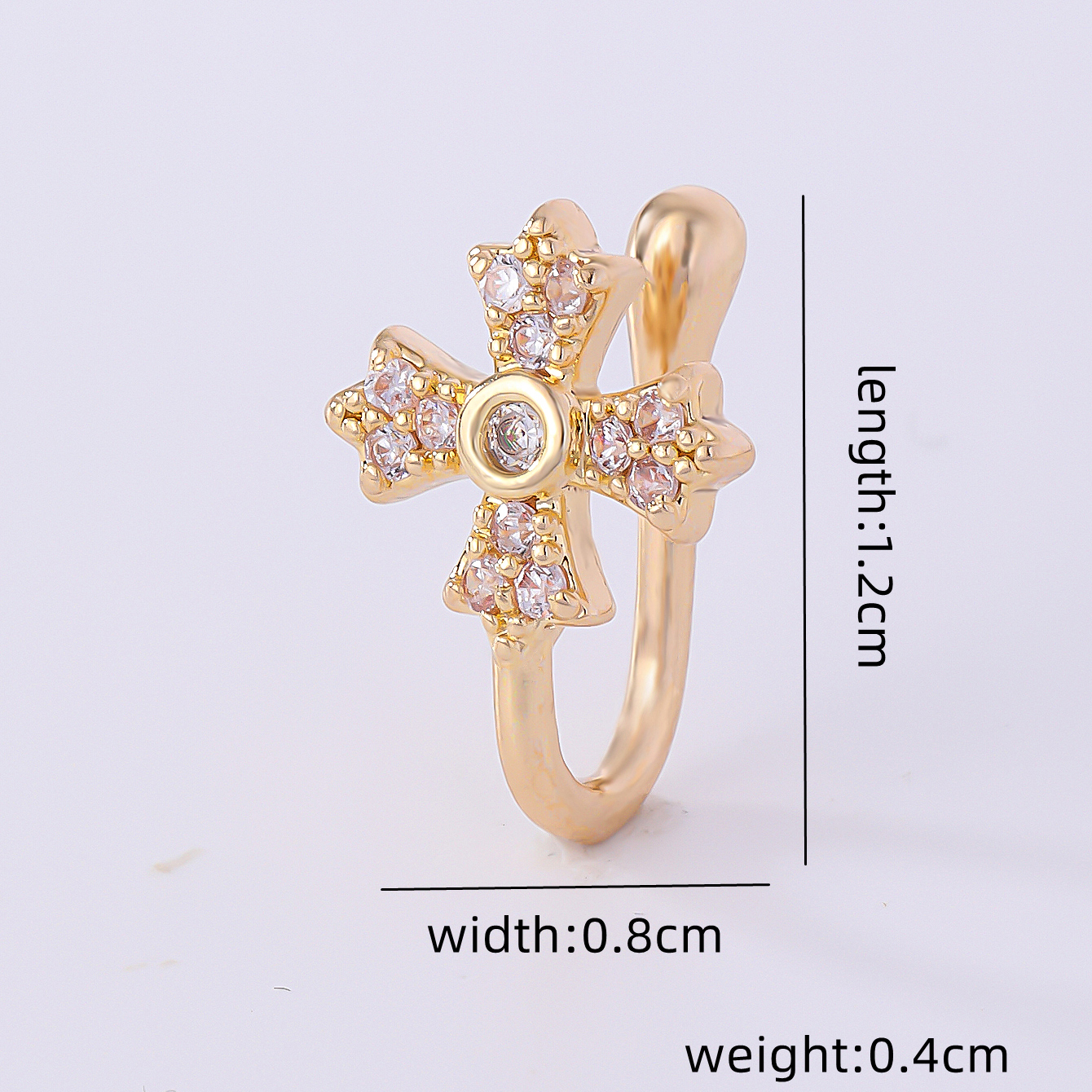 1 Piece Nose Rings & Studs Simple Style Solid Color Copper Inlay Zircon K Gold Plated display picture 28