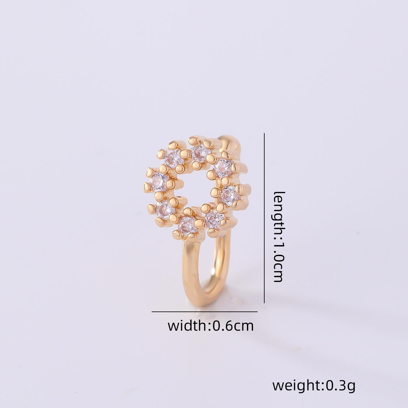 1 Piece Nose Rings & Studs Simple Style Solid Color Copper Inlay Zircon K Gold Plated display picture 39