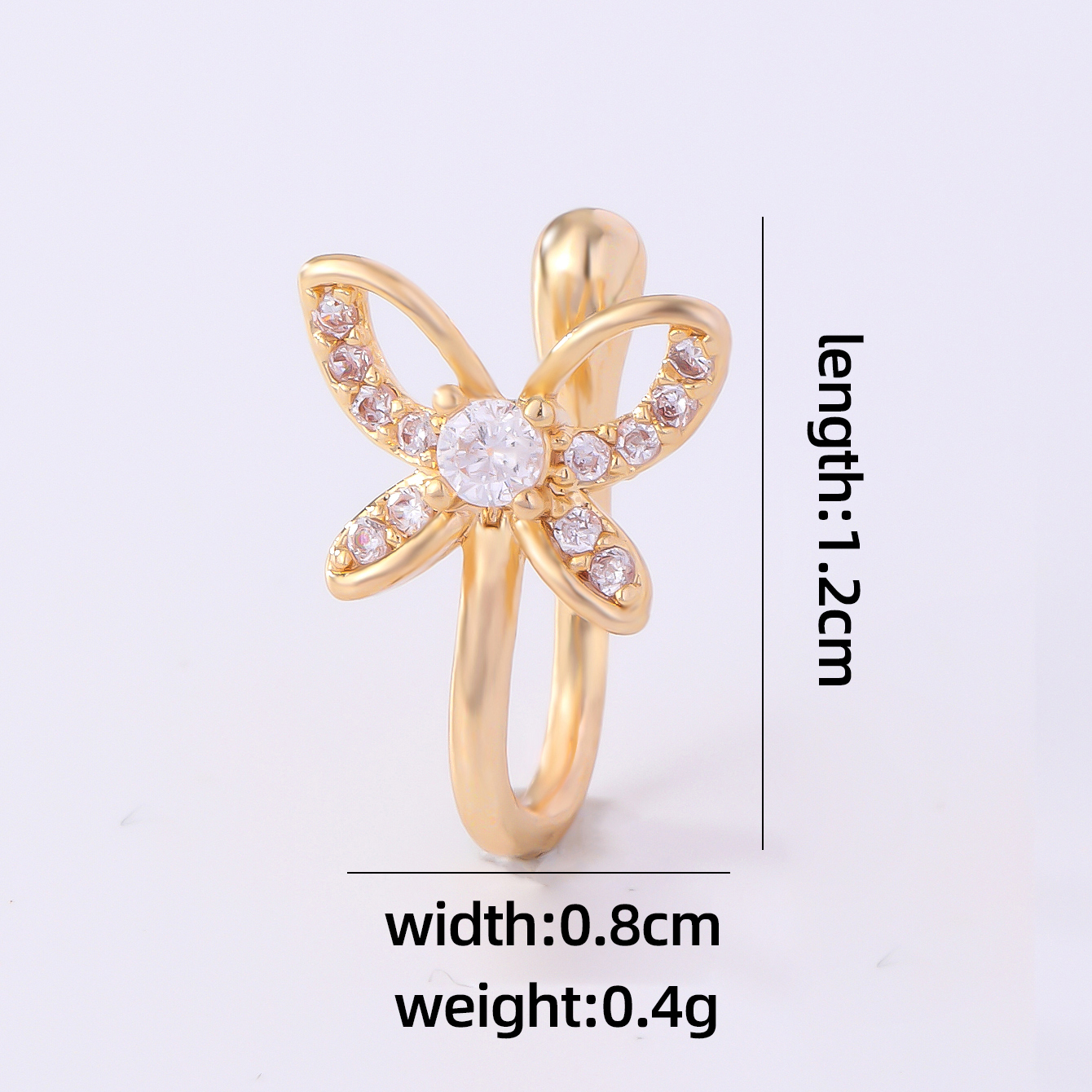 1 Piece Nose Rings & Studs Simple Style Solid Color Copper Inlay Zircon K Gold Plated display picture 29