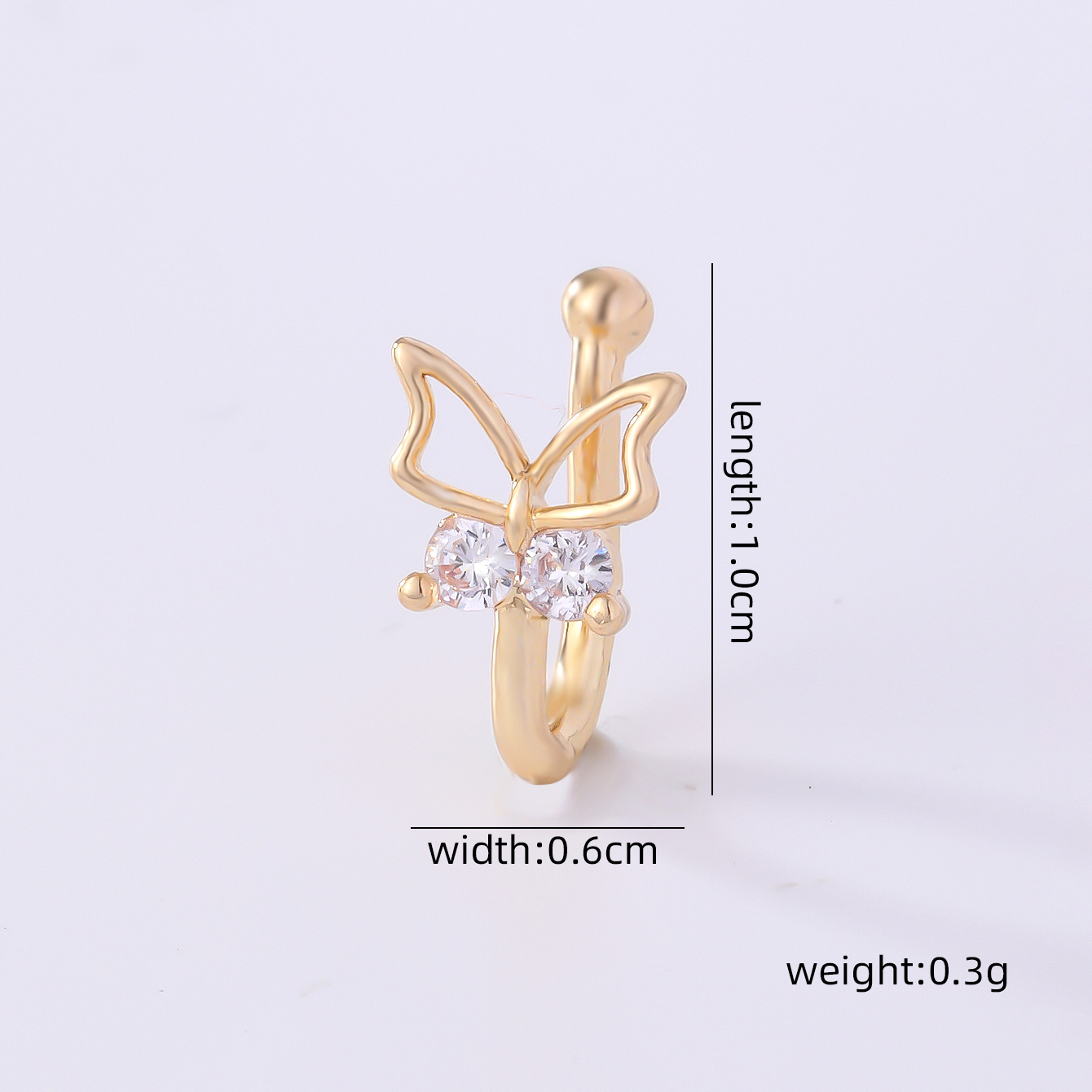 1 Piece Nose Rings & Studs Simple Style Solid Color Copper Inlay Zircon K Gold Plated display picture 49