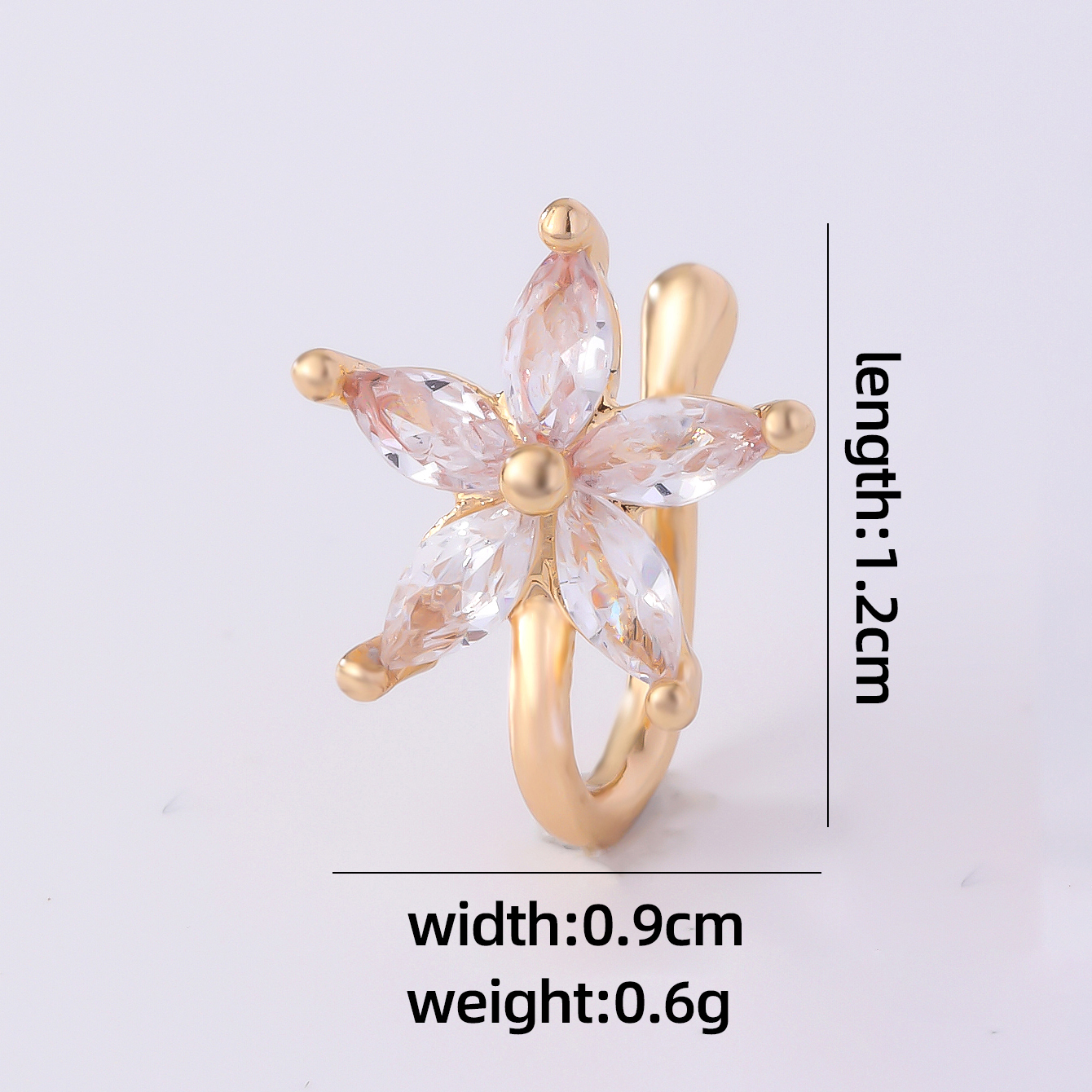 1 Piece Nose Rings & Studs Simple Style Solid Color Copper Inlay Zircon K Gold Plated display picture 40